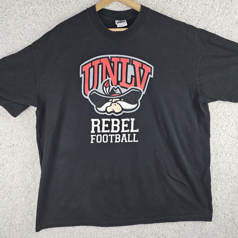 Vintage 90s UNLV Rebels Football Shirt Pro Athletic Men's 3XL "Hey Reb" Mascot